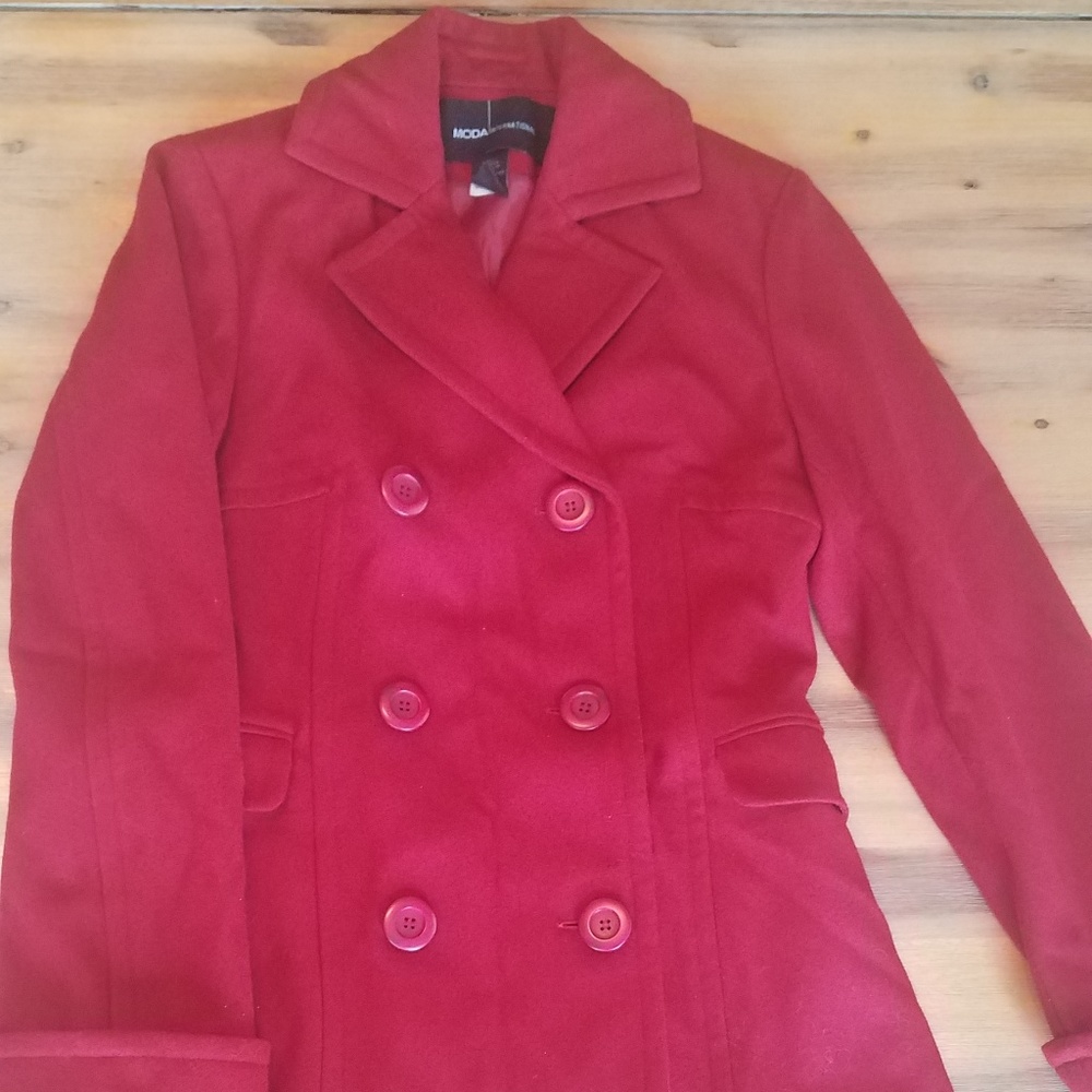 Red Pea Coat NWOT